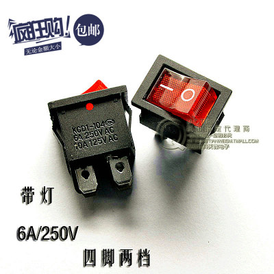 船型开关kcd1-104红色6a/250v