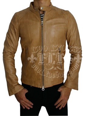 ハレ IDEAL拉链 羊革 羊皮机车复古黄色 渋谷 shibuya109 S