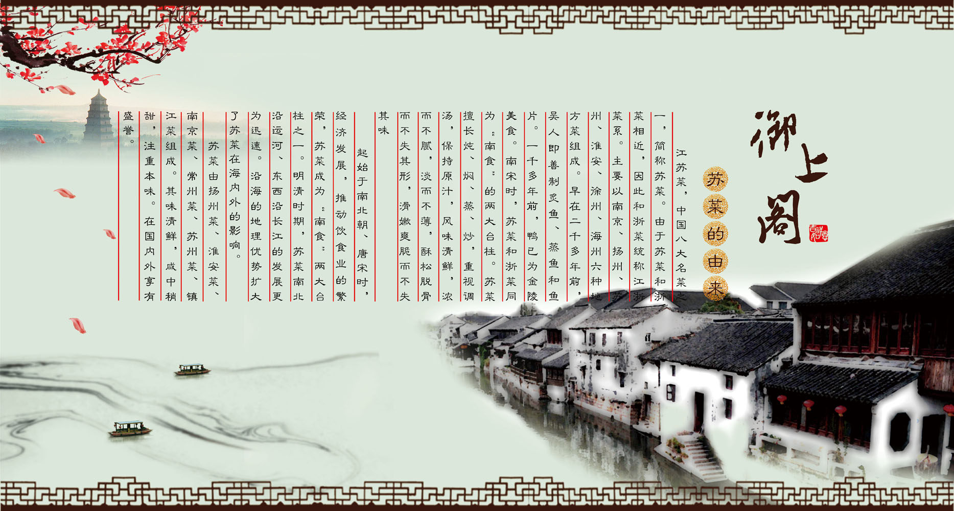 海报印制487设计展板素材221饮食文化苏菜的由来定制