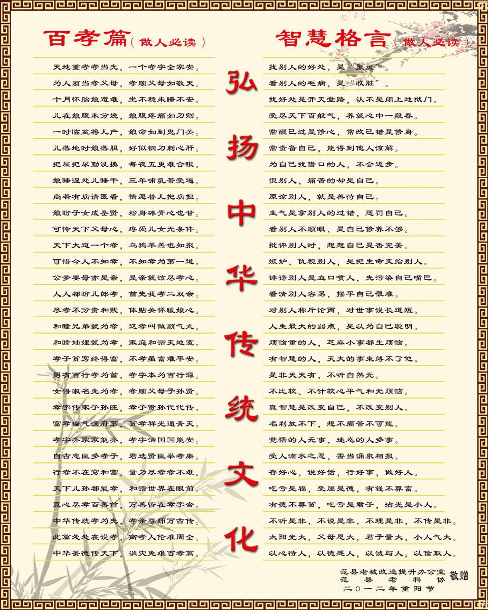 628海报印制海报展板素材36中华美德传统文化百孝篇