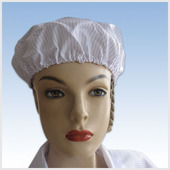 员工帽 无尘净化帽子 蓝色 白色 防静电圆帽 洁净室工作帽