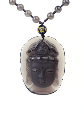 天然冰种黑曜石证书吊坠