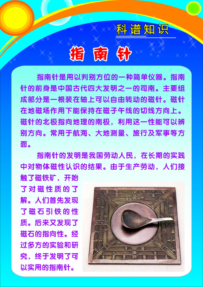 587海报印制海报展板素材499指南针科普知识