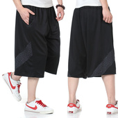 男加肥加大中裤 七分裤 大裤 薄款 衩 夏季 胖子短裤 篮球裤 特大码 运动裤