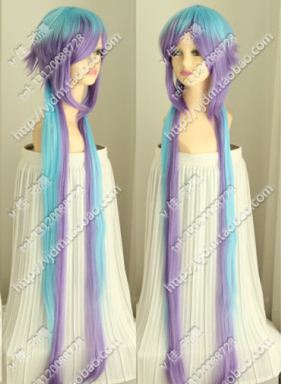 V家初音苍姫钻石姬cosplay假发假毛AOKI LAPIS蓝紫120CM长发1.2米