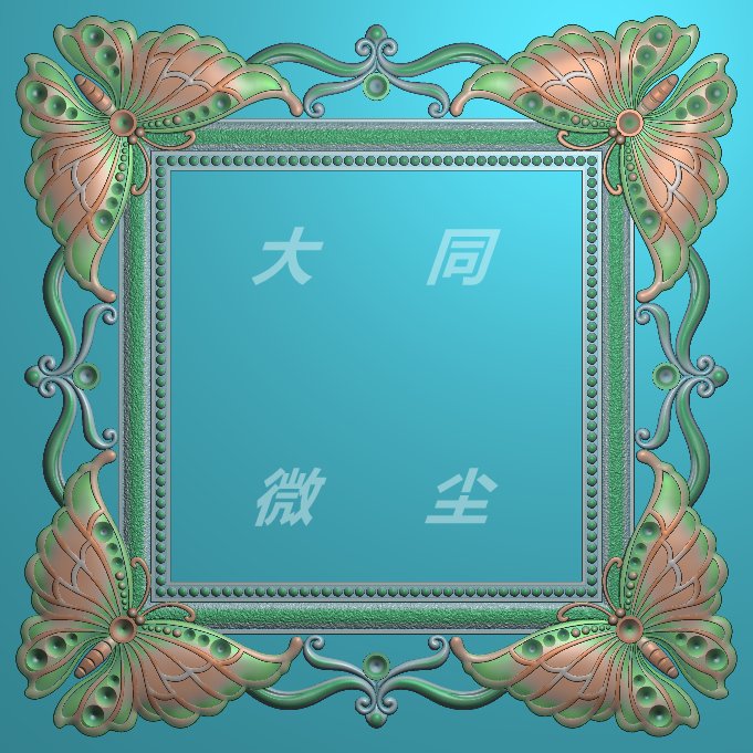 浮雕图 精雕图 灰度图漂亮蝴蝶相框