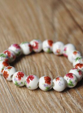 陶瓷红色珠子手链