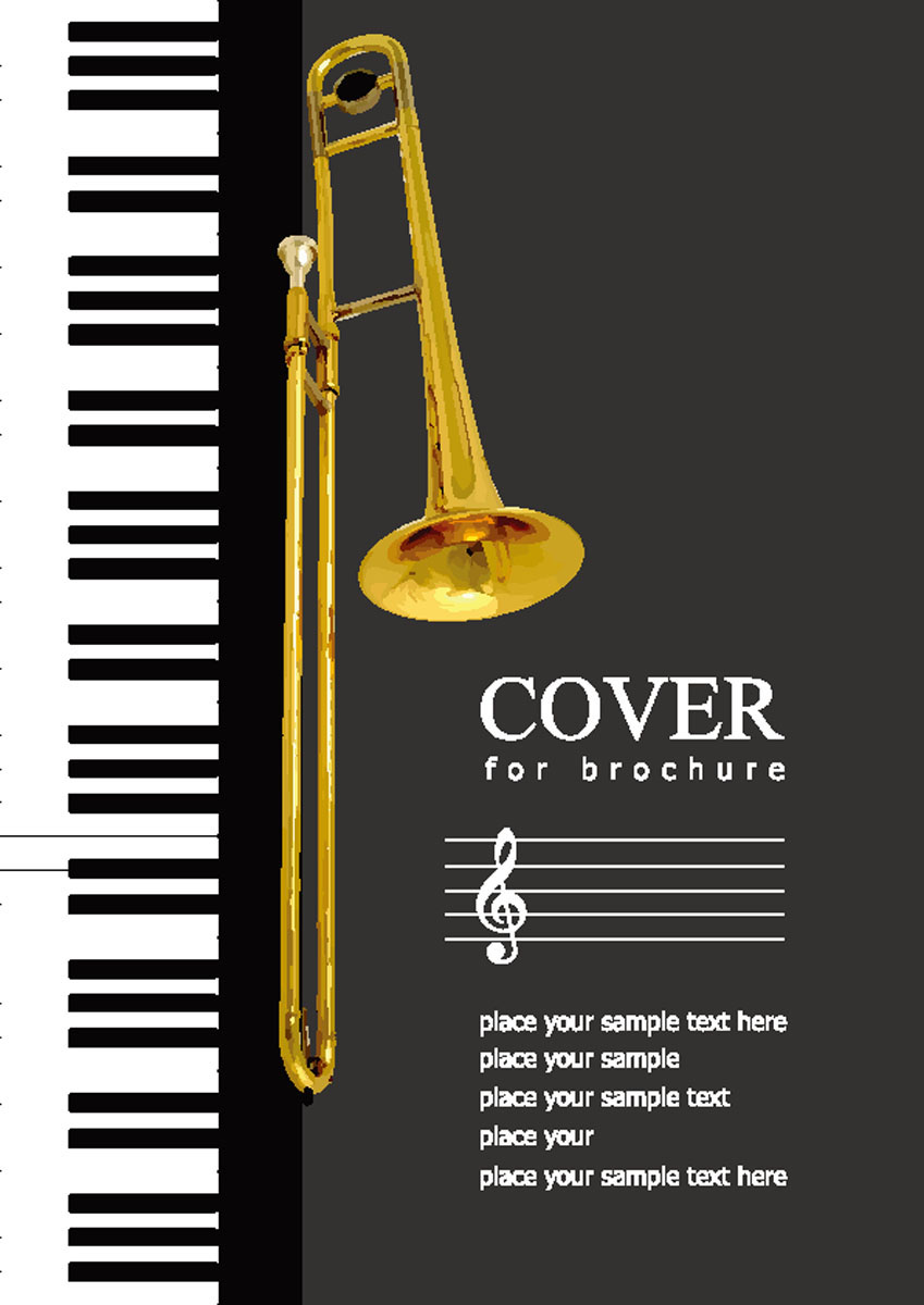 537海报印制海报展板素材280长号钢琴音乐背景 个性定制