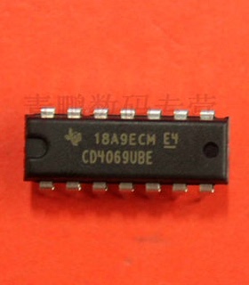 直插 CD4069UBE HCF4069/HEF4069 六非门/反相器 DIP-14