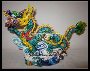 龙腾盛世 生肖 交趾陶摆件 风水摆设 石湾公仔陶瓷工艺品 艺