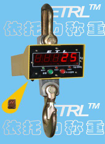 宁波依托力OCS-T1-5t电子吊秤3000kg行车吊钩秤钢材10吨工业衡器2