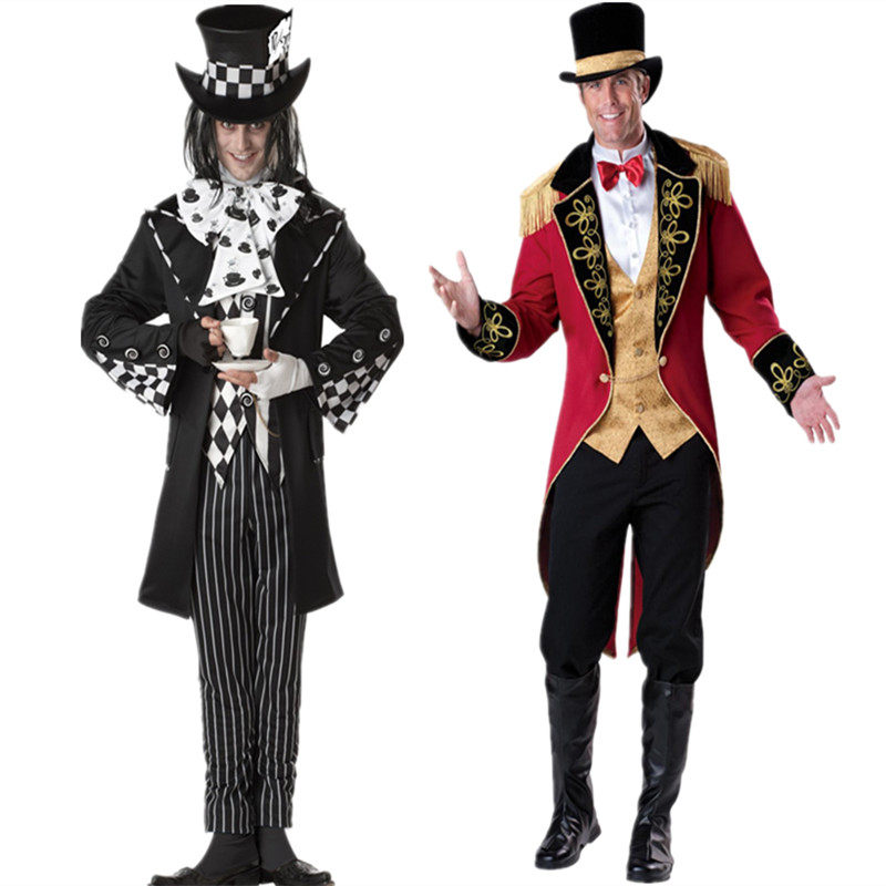 万圣节迪士尼男DJ燕尾服驯兽师魔术师制服小丑COSPLAY演出服装
