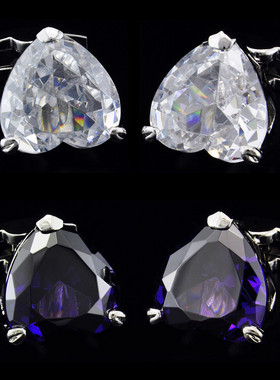 斯巴达 爱意 透明色/魅惑紫色 二色任选 锆石镀金袖扣袖钉袖口