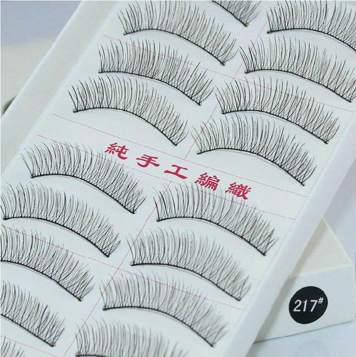 仿真精品台湾纯手工眼睫毛 假睫毛217棉线梗自然裸妆纤长短款