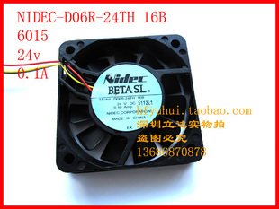 24TH NIDEC 风机D06R 6CM工控机变频器24V散热器风扇 16B 6015