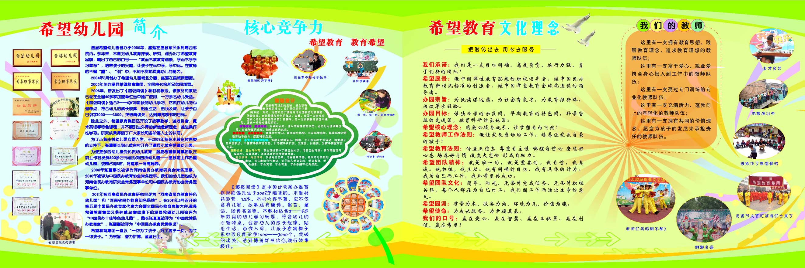 646海报印制海报展板素材543幼儿园简介核文化理念彩页宣传单1