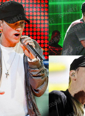 平顶帽滑板帽eminem痞子阿姆纯黑色百搭款嘻哈平顶帽嘻哈帽子