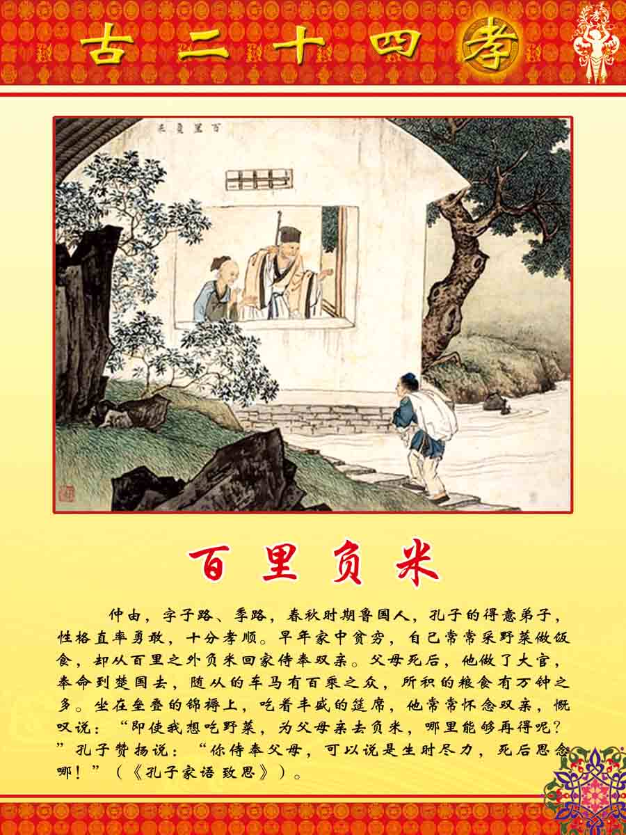海报印制208海报展板素材(制作)4572古二十四孝百里负米