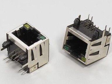oahe|RJ45插座  单口短体16mm带屏蔽带灯网络接口8P8C铜壳(100个)