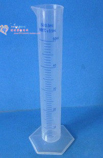 50ML（毫升）塑料量筒量杯耐高温耐腐蚀优质PP料教学实验室器材