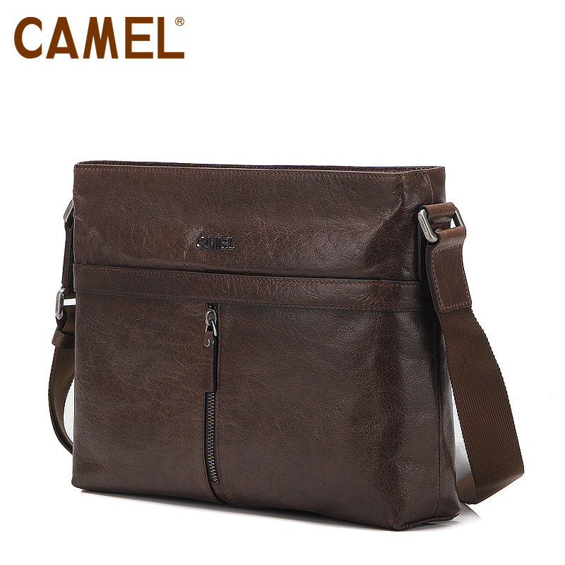 【非卖品】Camel骆驼 头层牛皮 商务横款包 男包 单肩斜跨包
