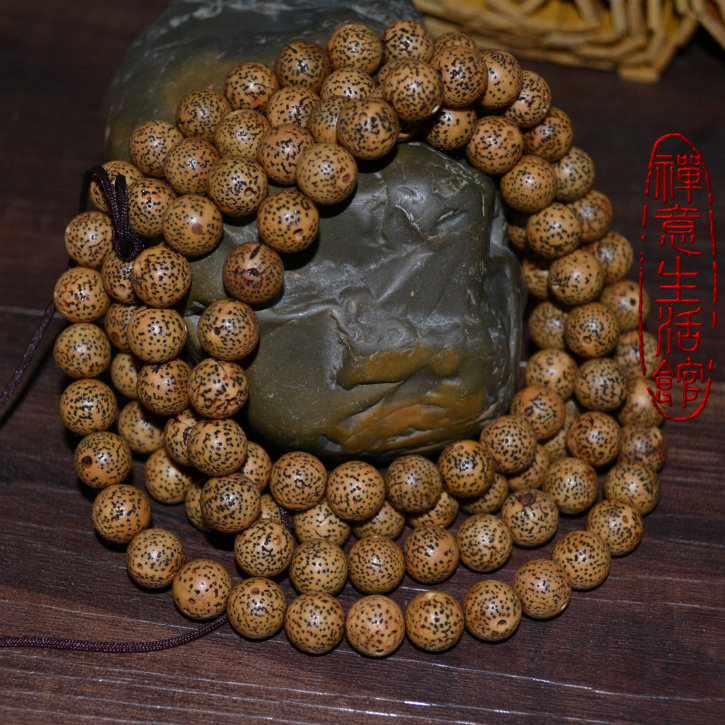 天然金蟾籽星月菩提 12MM108颗男士念珠 正月高密度  招财手串