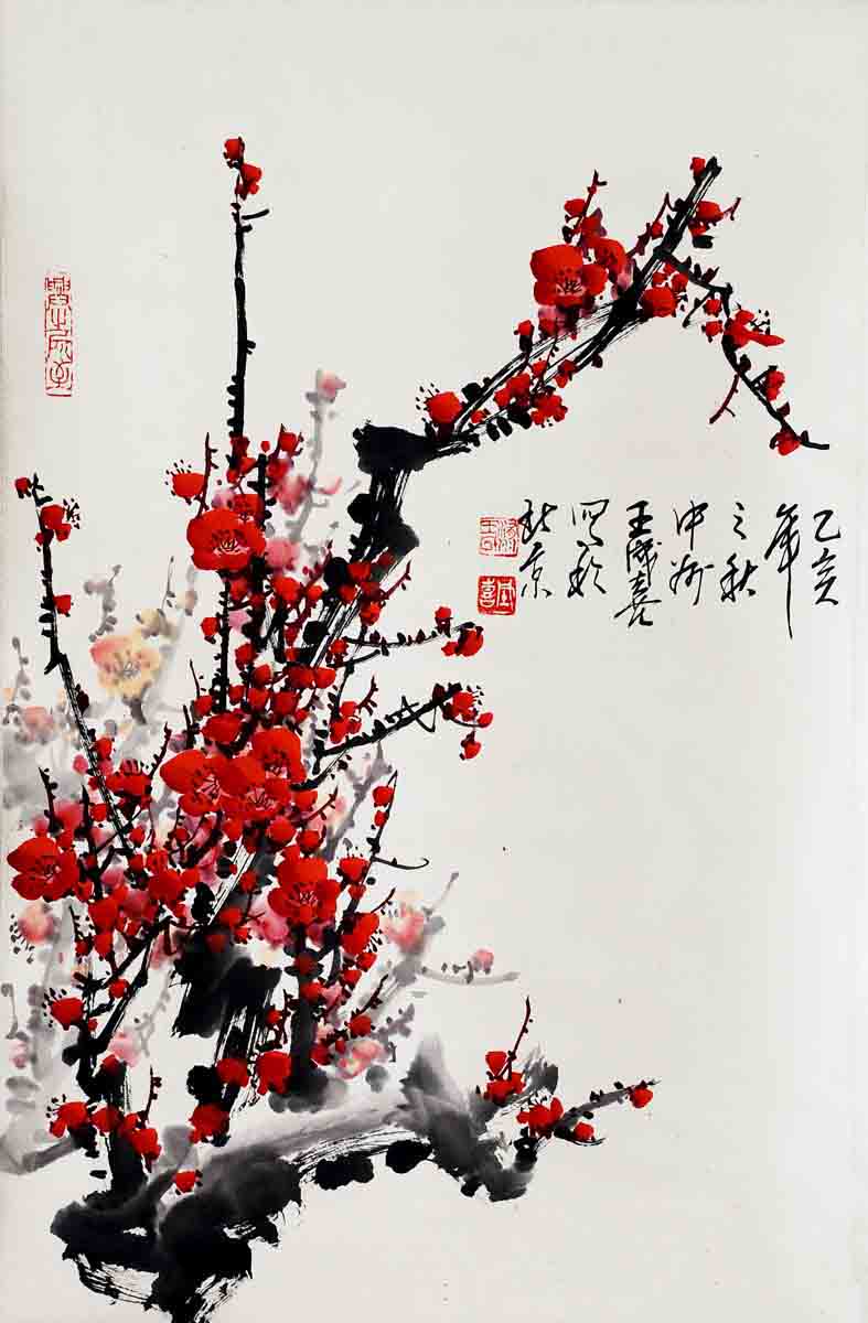 181鲜花展板装饰画墙画壁画挂画123傲雪红梅 jpg 副本