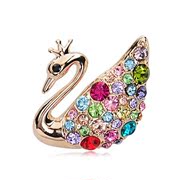 Package mail smiling beautiful swan rhinestones brooch women luxury corsage pin Korean brooch jewelry 365133