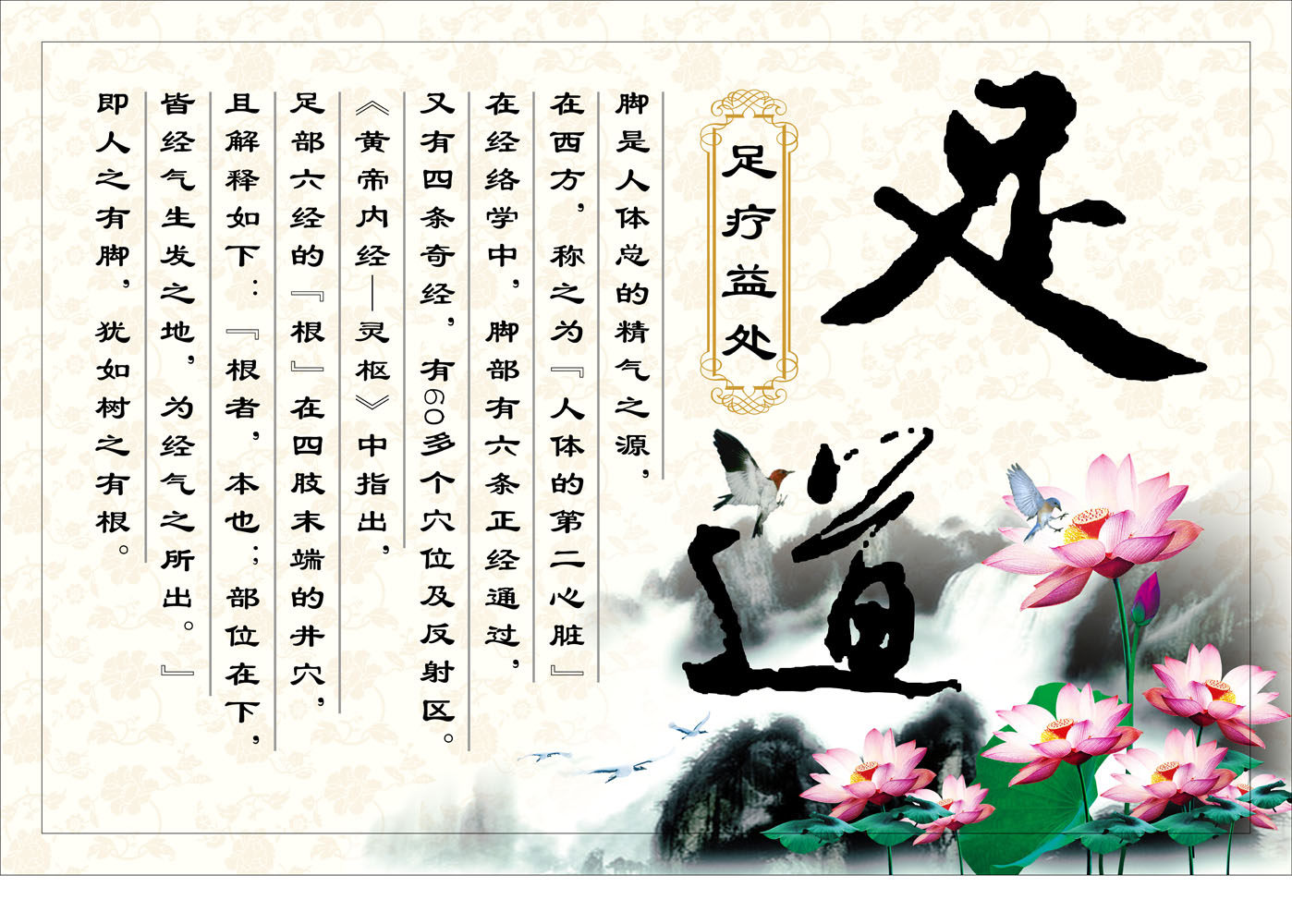 660海报印制展板素材914足浴足道足疗益处好处简介背景画