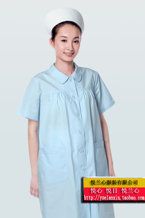 悦兰心包邮孕妇护士服夏装短袖白色医用白大褂药店工作服冬装长袖