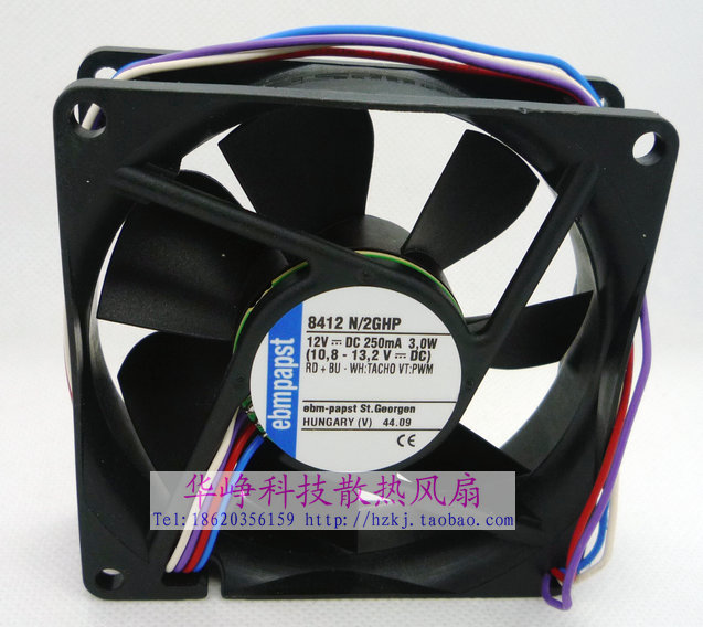 全新原装 ebmPAPST 8025 DC12V 3.0W 8412N/2GHP 8cm散热风扇