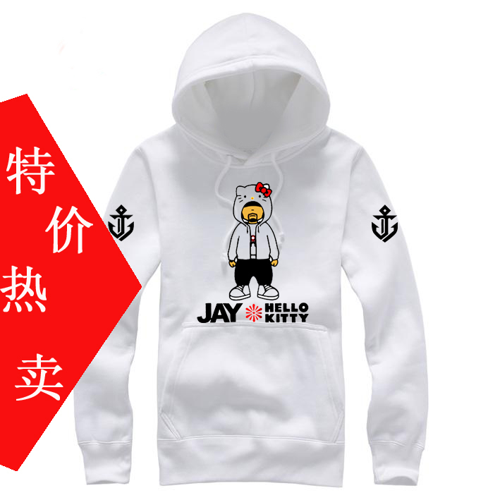 2016亏本秒杀周杰伦卡通卫衣中文网Q服衣服纯白色男女同款DIY订制