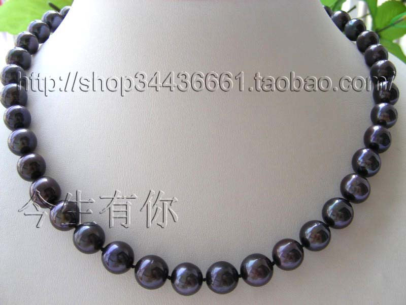 今生有你天然11mm黑色珍珠项链14k包金扣子正品包邮妈妈礼物女
