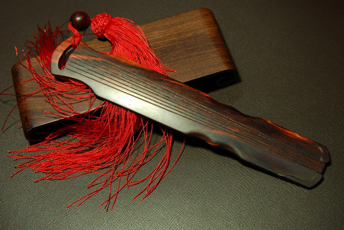 紫檀书签古琴 印度小叶紫檀木雕书签 红木工艺品礼物