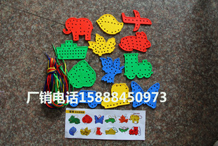 幼儿园桌面玩具儿童益智玩具儿童积木手工拼插玩具雪花片穿线板