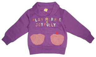T恤外套 3岁女童紫色全棉棉绒套头长袖 乐天BABY
