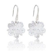 Mu-Mu-temperament female flower cubic zirconia earrings jewelry earrings long Korea hypoallergenic simple wild sweet earrings