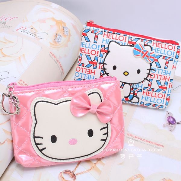 Clearance Korea Japan Hello Kitty lovely Cartoon zipper lady coin purse Korean coin bagin the Leather/Lady bags/Men's bag, Wallets  category - from Buy2taobao.com to provide professional Taobao agent buy service