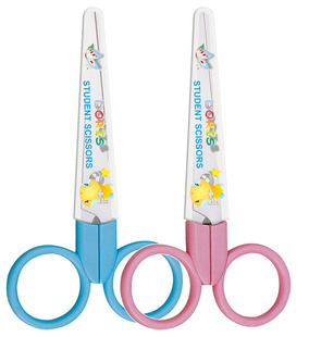 塑料儿童安全diy 学生美工剪刀 韩国卡通创意 6022 得力
