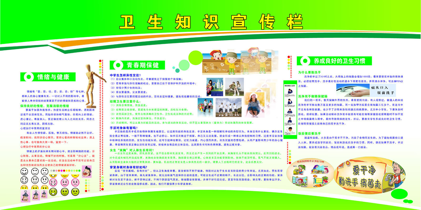 660海报印制展板素材248卫生知识青春期保健康养成习惯宣传栏