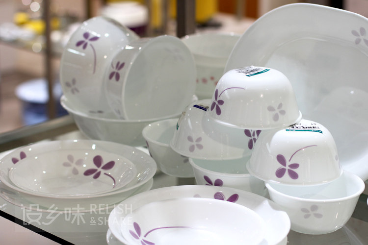 美国康宁餐具紫色幸运草16件套图片