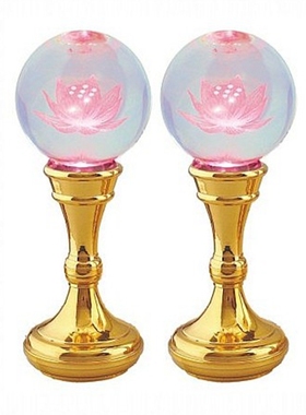 七彩佛前纯铜水晶供灯