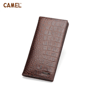 【非卖品】camel骆驼 牛皮新款 中长款钱包 鳄鱼纹 日韩潮流 男