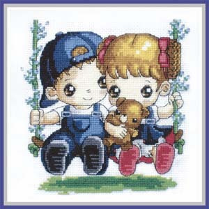 十字绣卡通KT013童年的秋千 爱丽丝cross stitch清仓
