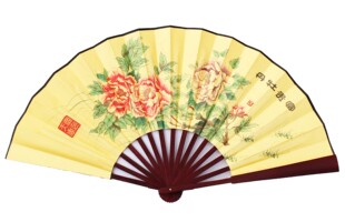 仙宝8寸14骨仿红木双面印图 旅游实用便携工艺折扇子量大可定制图