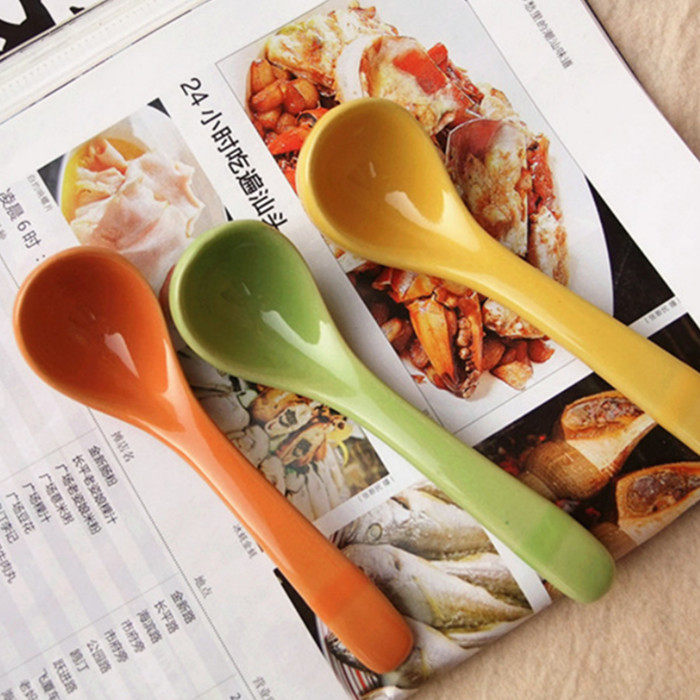 糖果色调羹 外贸陶瓷餐具 勺子 汤勺 调味羹勺 Homejoy 乐家陶瓷