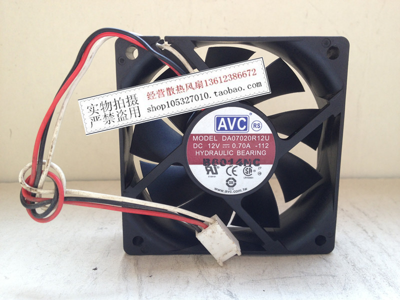 原装 AVC DA07020R12U 12V 0.70A 7CM 7020 3线 液压散热风扇