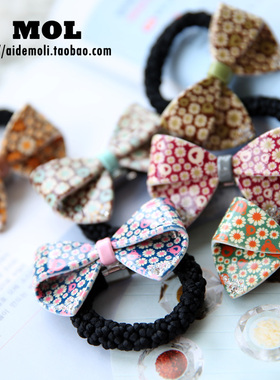 韩国进口 AZNAVOUR AZ  复古雏菊小熊 甜美钻蝴蝶结 发绳发圈