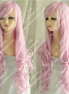 东方/猫帕秋莉/海月姬cosplay假发假毛 原宿浅紫色水纹长发长卷发