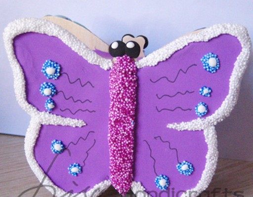 蝴蝶存钱罐diy白模上色原木白坯粘土彩泥彩绘幼儿园创意手工材料